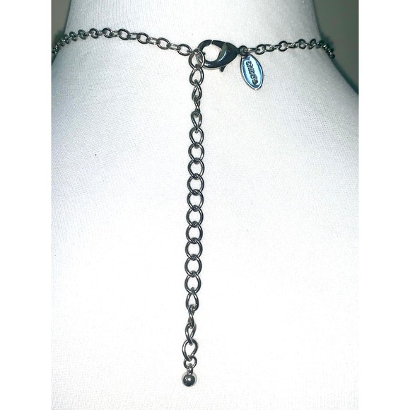 Chico's Silver Tone Turquoise Purple Amythest Color Cut Stone Necklace EUC - Picture 4 of 7